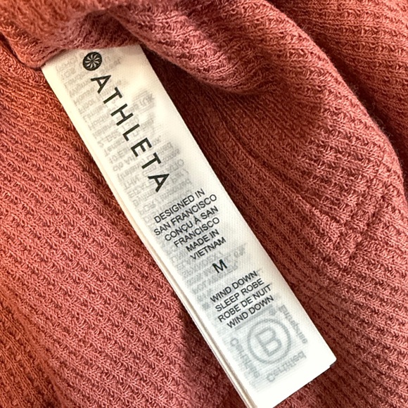NWOT Athleta Wind Down Long Sleeve Waffle Knit Long Robe M - Picture 7 of 8